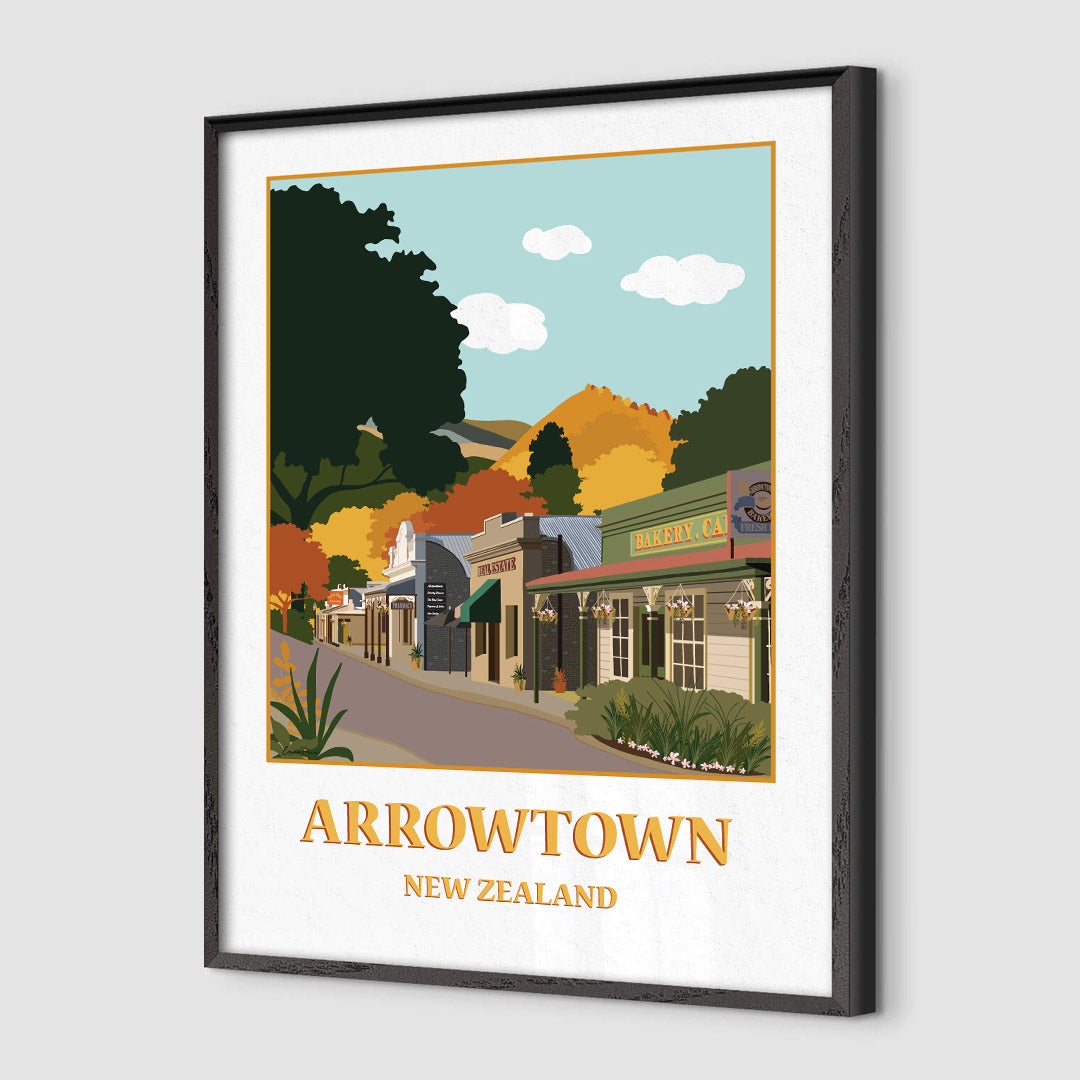 Buckingham Street in Arrowtown New Zealand Framed Travel Print by Studio Peers