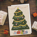 Christmas Tree Oh Christmas Tree Greeting Card.  Illustrated Christmas Tree with presents and candy can by Studio Peers.