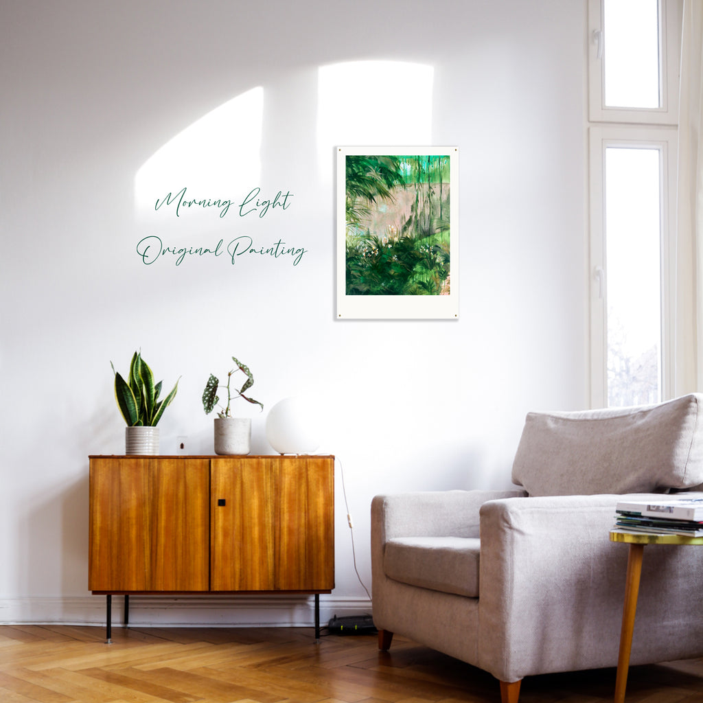 Mock up of original botanical painting by Studio Peers. Indigenous to Madagascar, the Aloe albiflora is highlighted in this artwork of pinks and greens.