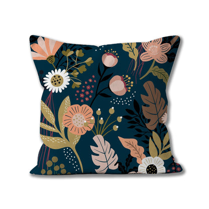 Navy Floral cushion illustrated by Emma Peers - part of the Studio Peers Homeware Range