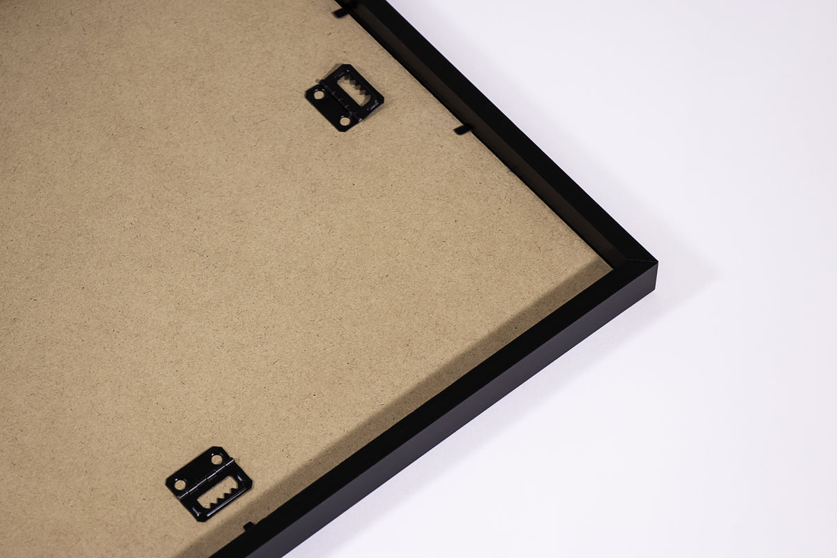 Sustainable pine frames for studio peers botanical and travel art prints back detail