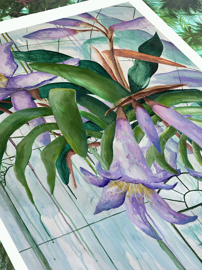 Blue Amaryllis Art Print