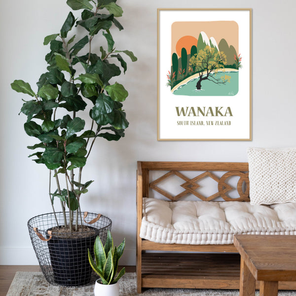 interior mock of Wanaka New Zealand Print by Studio Peers