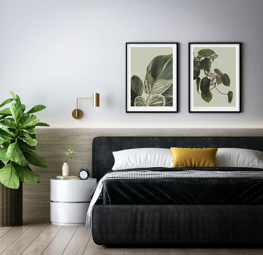 Heartleaf philodendron painting and  limited edition botanical art print by Studio Peers