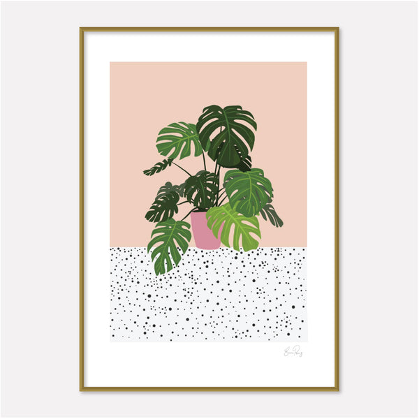 illustrated art print of monstera Plant by studio peers
